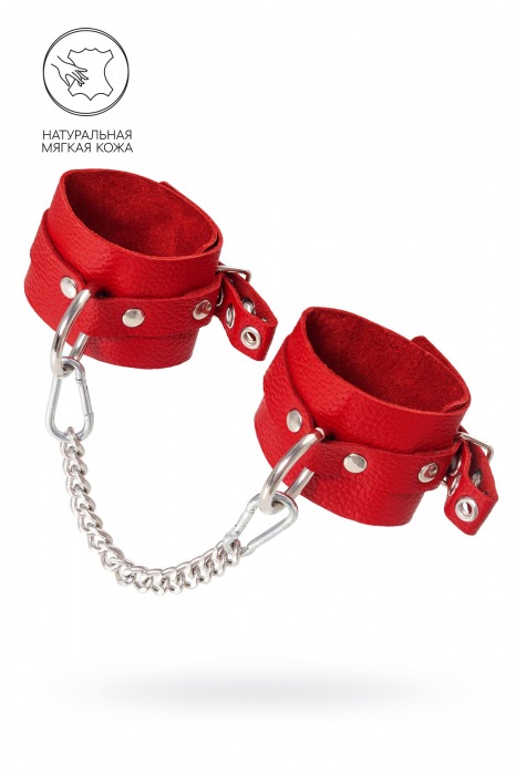 Красные мягкие кожаные оковы с люверсами - Pecado - купить с доставкой в Люберцах