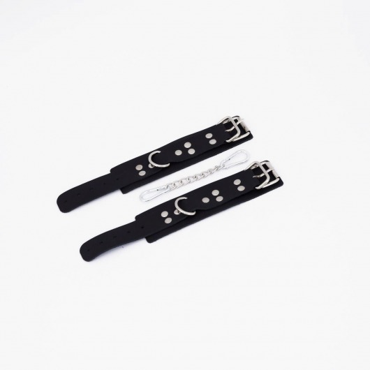 Черные кожаные наручники с регулируемыми ремешками - Crazy Handmade - купить с доставкой в Люберцах