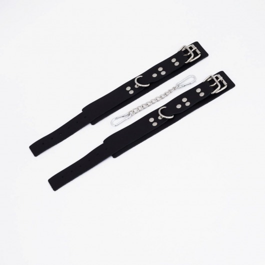 Черные кожаные оковы с регулируемыми ремешками - Crazy Handmade - купить с доставкой в Люберцах