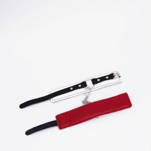 Бело-красные кожаные оковы - Crazy Handmade - купить с доставкой в Люберцах