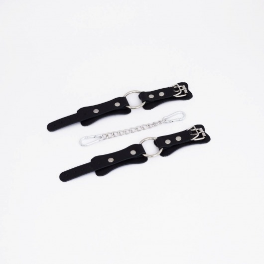 Черные кожаные наручники с кольцом - Crazy Handmade - купить с доставкой в Люберцах