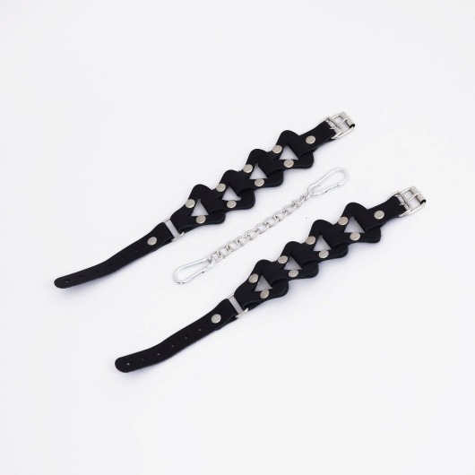 Черные кожаные оковы из звеньев - Crazy Handmade - купить с доставкой в Люберцах