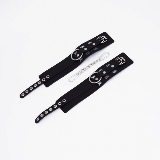 Черные кожаные оковы Sex - Crazy Handmade - купить с доставкой в Люберцах