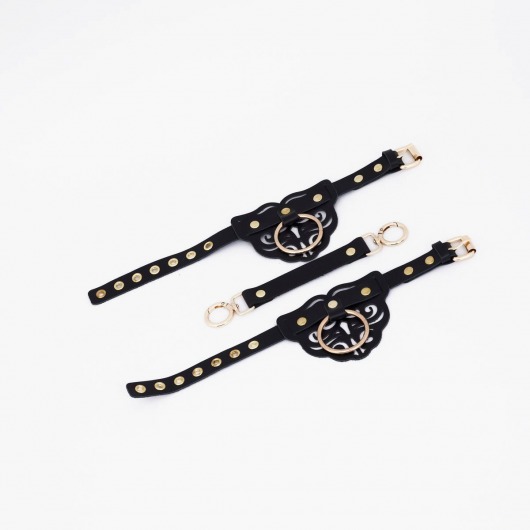 Черные оковы с золотистой фурнитурой - Crazy Handmade - купить с доставкой в Люберцах