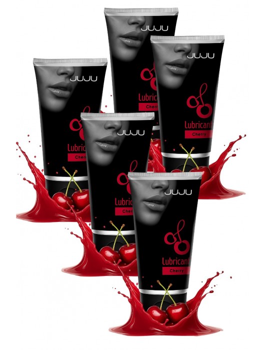 Набор из 5 съедобных лубрикантов JUJU со вкусом вишни - JuJu - купить с доставкой в Люберцах