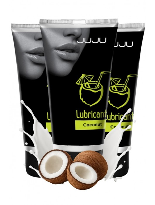 Набор из 3 съедобных лубрикантов JUJU со вкусом кокоса - JuJu - купить с доставкой в Люберцах