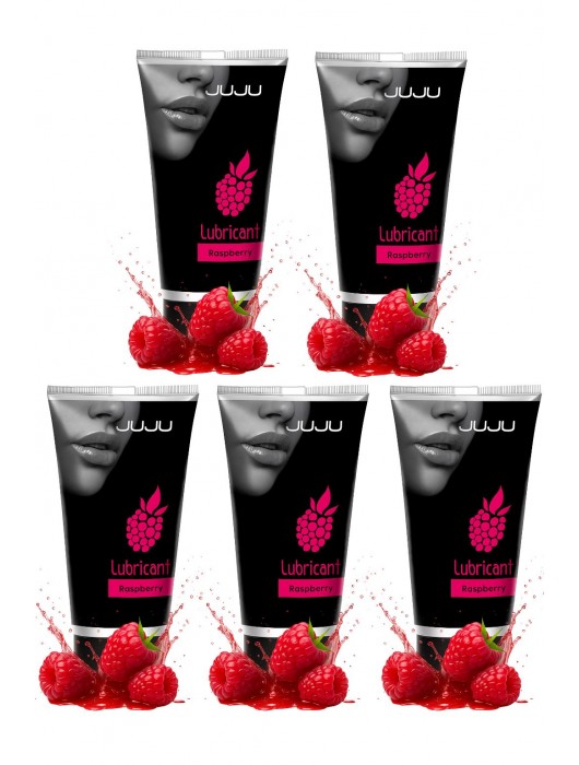Набор из 5 съедобных лубрикантов JUJU со вкусом малины - JuJu - купить с доставкой в Люберцах