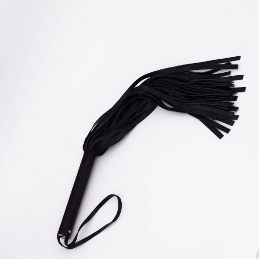 Черный кожаный флоггер - 45 см. - Crazy Handmade - купить с доставкой в Люберцах