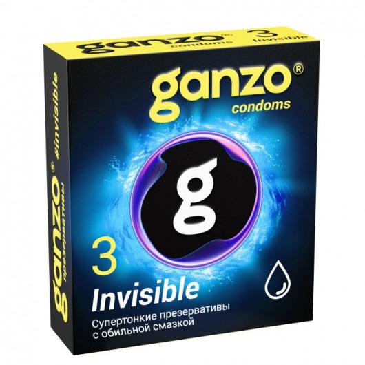 Супертонкие презервативы Ganzo Invisible - 3 шт. - Ganzo - купить с доставкой в Люберцах