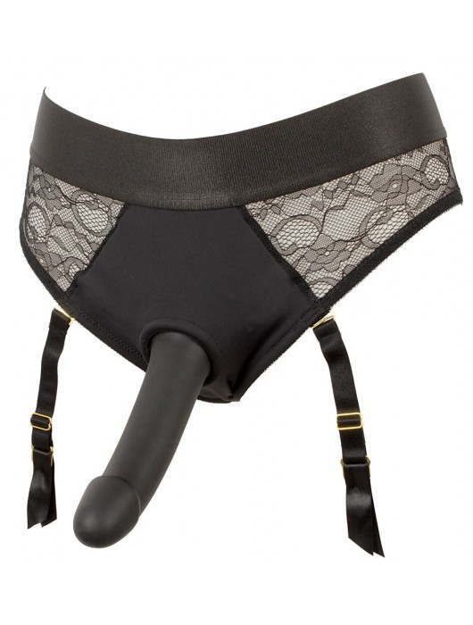 Черный женский страпон Strap-on Set: трусики и насадка - Orion - купить с доставкой в Люберцах