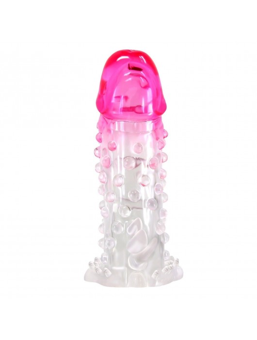 Прозрачно-розовая насадка на пенис Wilford - 13,5 см. - Baile - в Люберцах купить с доставкой