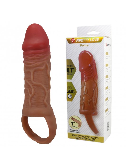 Реалистичная насадка на член Peirre - 15,5 см. - Baile - в Люберцах купить с доставкой