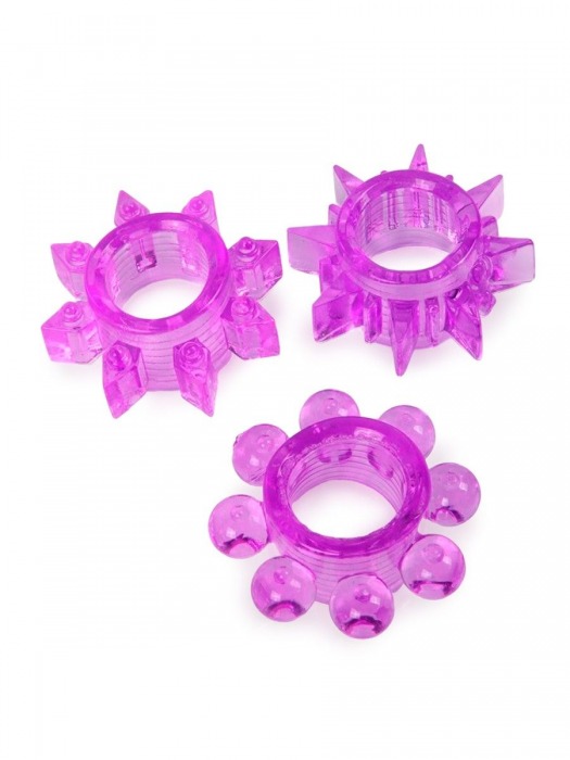 Набор из 3 лиловых эрекционных колец различной формы - Erowoman-Eroman - в Люберцах купить с доставкой