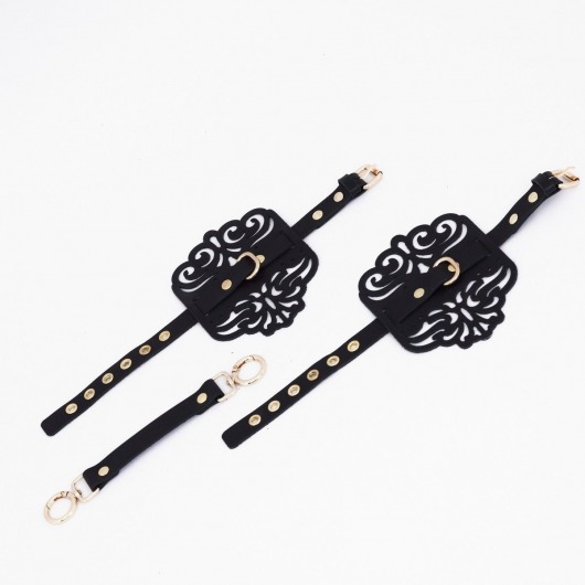 Черный фигурные оковы с золотистой фурнитурой - Crazy Handmade - купить с доставкой в Люберцах