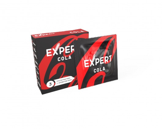 Презервативы с ароматом колы Expert Cola - 3 шт. - Expert - купить с доставкой в Люберцах