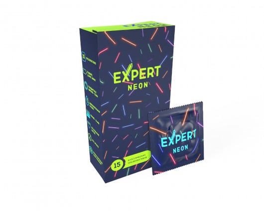 Светящиеся в темноте презервативы Expert Neon - 15 шт. - Expert - купить с доставкой в Люберцах