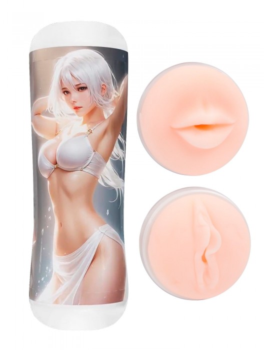 Двусторонний мастурбатор в колбе аниме - вагина и ротик - Tokyo Style - в Люберцах купить с доставкой