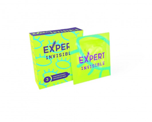 Ультратонкие презервативы Expert Invisible - 3 шт. - Expert - купить с доставкой в Люберцах
