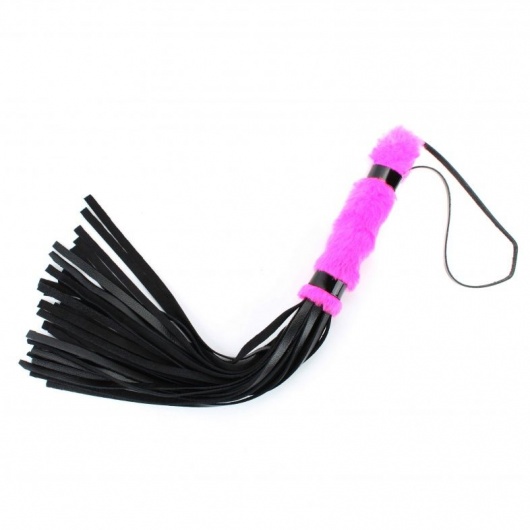 Нежная плеть с розовым мехом BDSM Light - 43 см. - БДСМ Арсенал - купить с доставкой в Люберцах