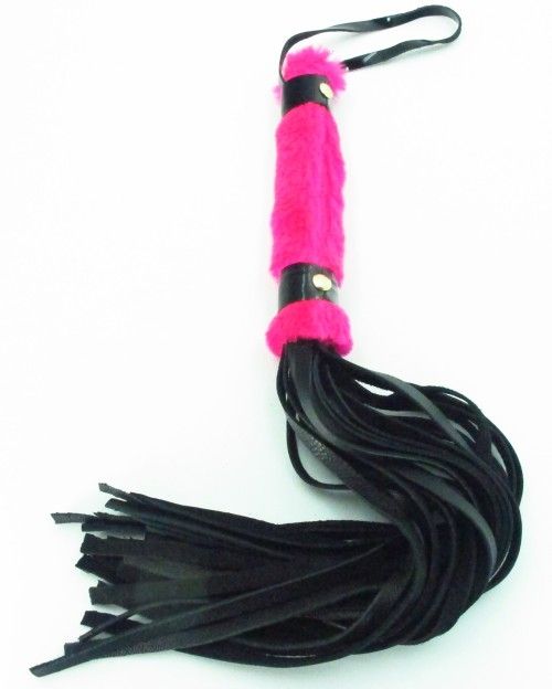 Нежная плеть с розовым мехом BDSM Light - 43 см. - БДСМ Арсенал - купить с доставкой в Люберцах