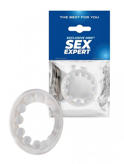 Эрекционное кольцо со стимулирующими шариками на поверхности - Sex Expert - в Люберцах купить с доставкой
