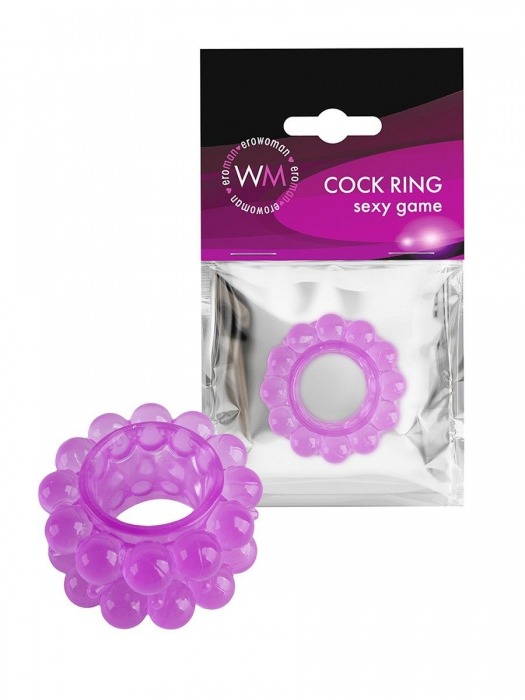 Лиловое эрекционное кольцо с 2 рядами стимулирующих шариков - Erowoman-Eroman - в Люберцах купить с доставкой