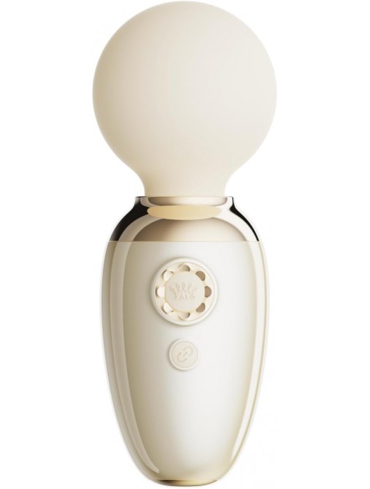 Бежевый мини-вибратор с функцией нагрева Ava - Zalo