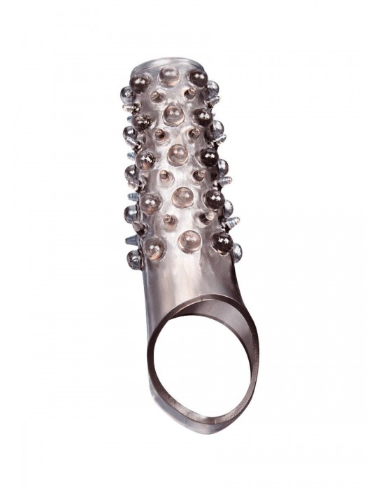 Дымчатая насадка на пенис с шипами и выпуклостями - 12 см. - Sex Expert - в Люберцах купить с доставкой