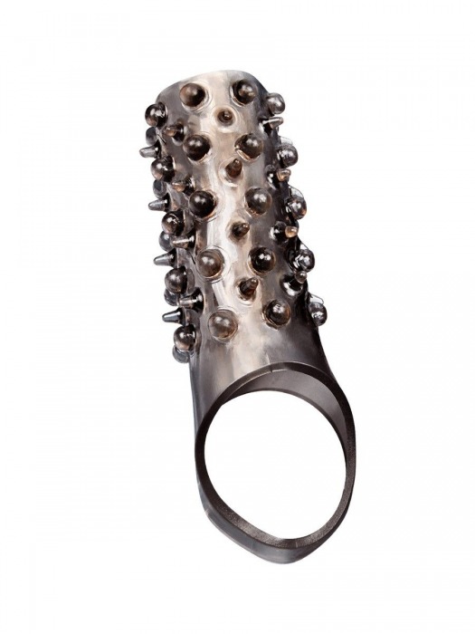 Дымчатая насадка на пенис с шипами и выпуклостями - 12,5 см. - Sex Expert - в Люберцах купить с доставкой