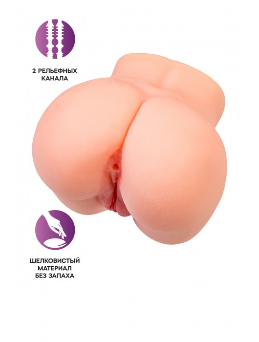 Реалистичный мастурбатор в форме попки с двумя любовными входами - No Name - в Люберцах купить с доставкой