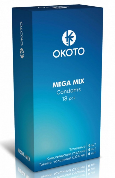 Презервативы OKOTO Mega Mix - 18 шт. - Sitabella - купить с доставкой в Люберцах