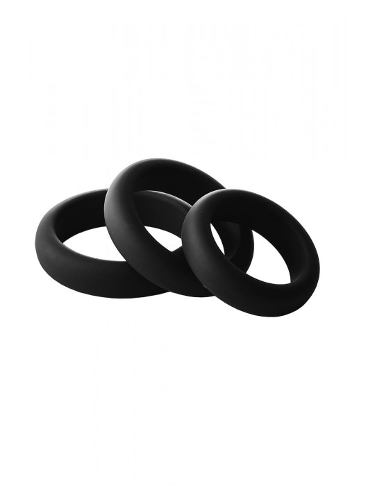 Набор из 3 черных эрекционных колец Smooth Silicone Cockring Pack - Dream Toys - в Люберцах купить с доставкой