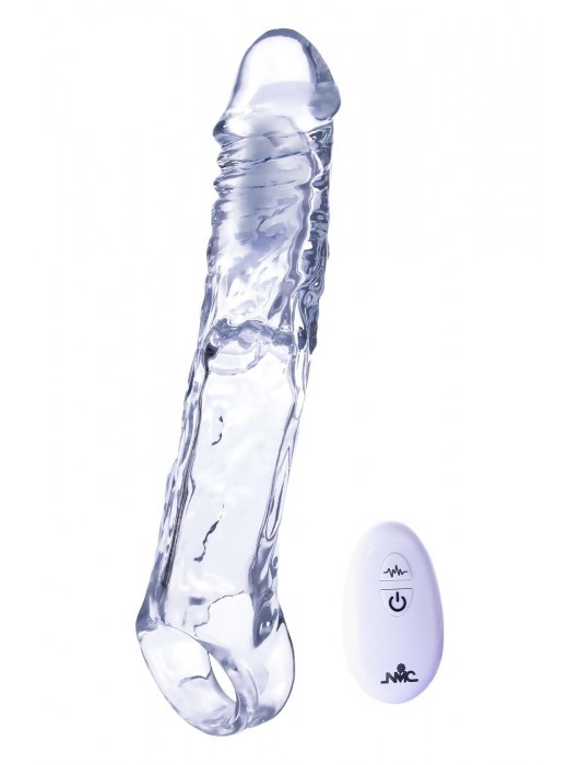 Прозрачная насадка-удлинитель Length Enhancer With Bullet с подхватом - 22,3 см. - NMC - в Люберцах купить с доставкой