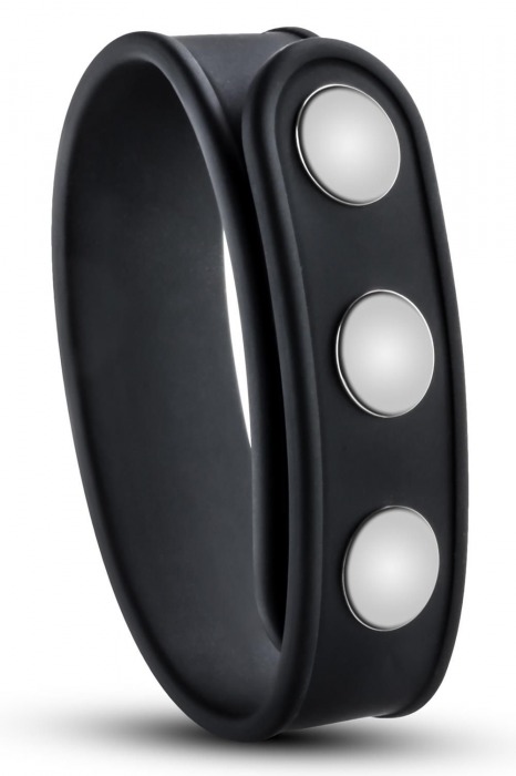 Черное эрекционное кольцо на кнопках - Blush Novelties - в Люберцах купить с доставкой