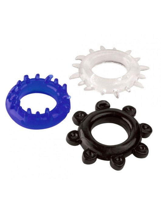 Набор из 3 эрекционных колец разного цвета и рельефа - Boys of Toys - в Люберцах купить с доставкой