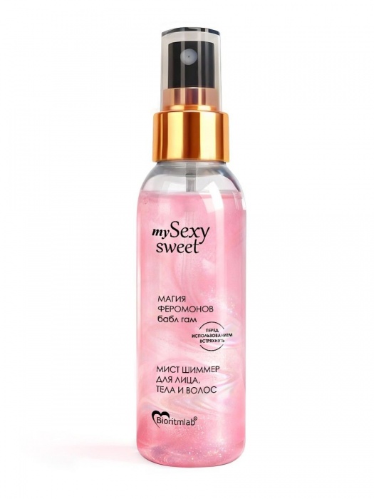Мист для лица, тела и волос Sexy Sweet с ароматом бабл-гам, шиммером и феромонами - 95 мл. -  - Магазин феромонов в Люберцах