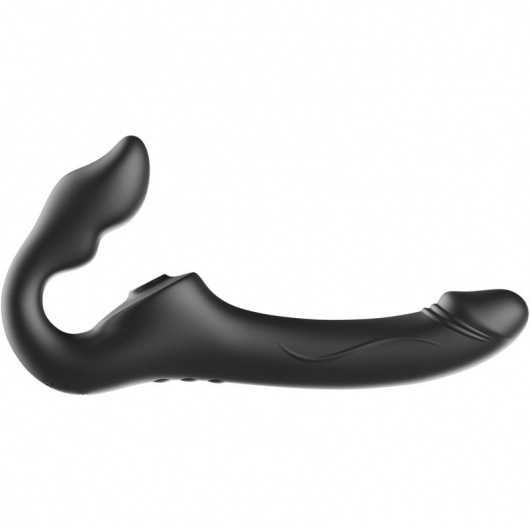 Черный безремневой страпон с 3 моторами - Ibiza - купить с доставкой в Люберцах