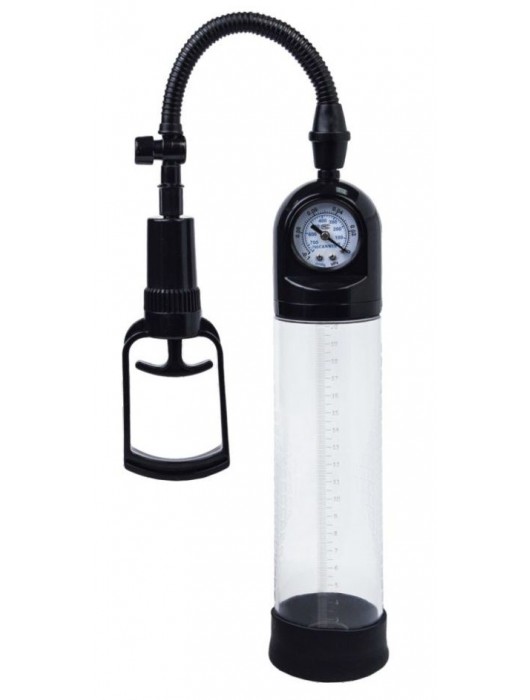 Чёрная вакуумная помпа A-toys с манометром и прозрачной колбой - A-toys - в Люберцах купить с доставкой