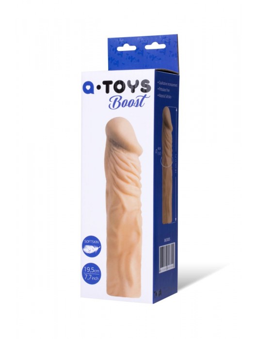 Насадка с ярко выраженной головкой и рельефным стволом - 19 см. - A-toys - в Люберцах купить с доставкой