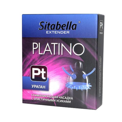 Стимулирующая насадка с усиками и шипиками Platino  Ураган - Sitabella - купить с доставкой в Люберцах