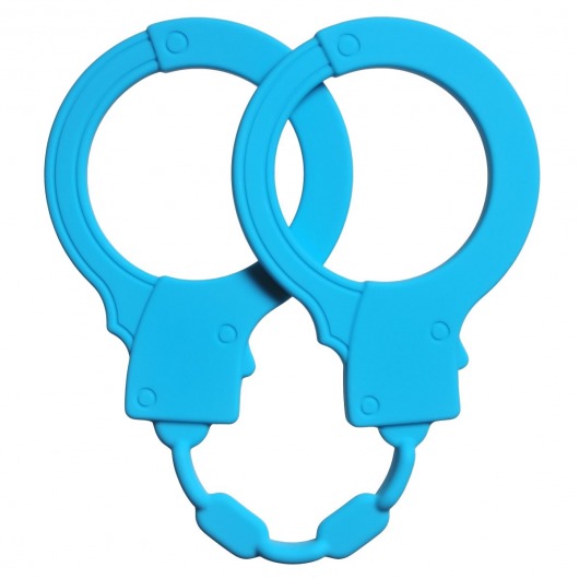 Голубые силиконовые наручники Stretchy Cuffs Turquoise - Lola Games - купить с доставкой в Люберцах