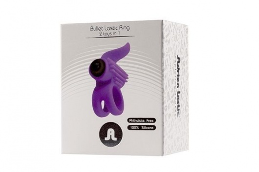 Эрекционное кольцо с подхватом мошонки и стимуляцией клитора Bullet Lastic Ring - Adrien Lastic - в Люберцах купить с доставкой