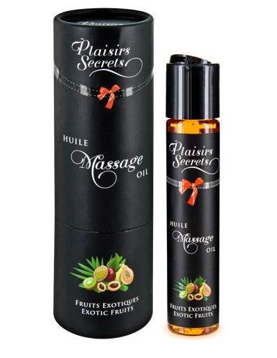 Массажное масло с ароматом экзотических фруктов Huile de Massage Gourmande Fruits Exotiques - 59 мл. - Plaisir Secret - купить с доставкой в Люберцах