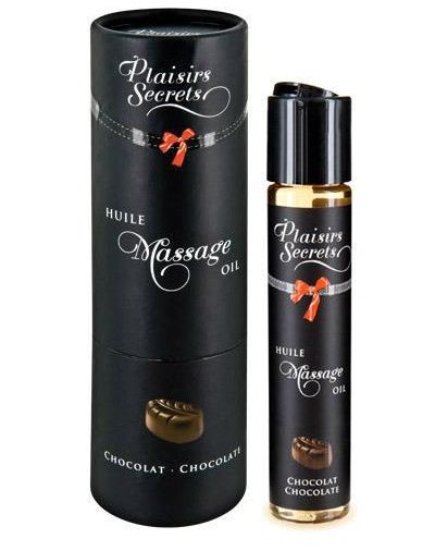 Массажное масло с ароматом шоколада Huile de Massage Gourmande Chocolat - 59 мл. - Plaisir Secret - купить с доставкой в Люберцах
