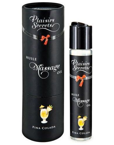 Массажное масло с ароматом пина колады Huile de Massage Gourmande Pina Colada - 59 мл. - Plaisir Secret - купить с доставкой в Люберцах