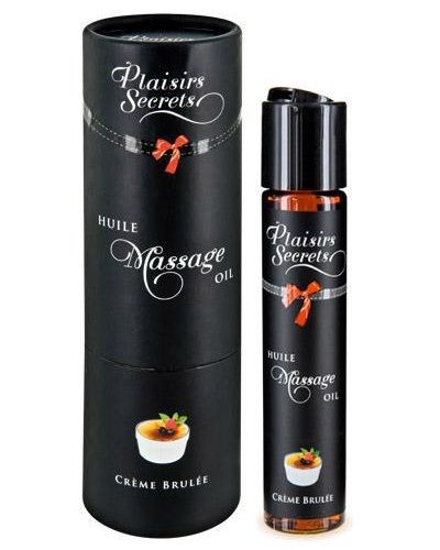Массажное масло с ароматом крем брюле Huile de Massage Gourmande Creme Brulée - 59 мл. - Plaisir Secret - купить с доставкой в Люберцах