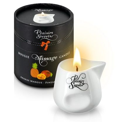 Массажная свеча с ароматом манго и ананаса Bougie de Massage Ananas Mangue - 80 мл. - Plaisir Secret - купить с доставкой в Люберцах