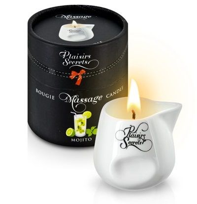 Массажная свеча с ароматом мохито Bougie de Massage Mojito - 80 мл. - Plaisir Secret - купить с доставкой в Люберцах