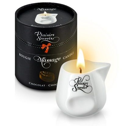 Массажная свеча с ароматом шоколада Bougie de Massage Gourmande Chocolat - 80 мл. - Plaisir Secret - купить с доставкой в Люберцах