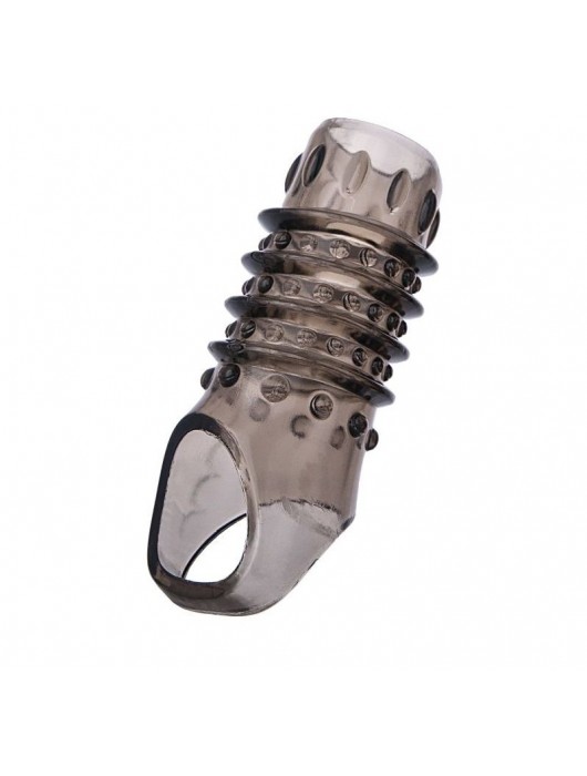 Открытая дымчатая насадка с точками и рёбрами ToyFa XLover - 11,5 см. - ToyFa - в Люберцах купить с доставкой